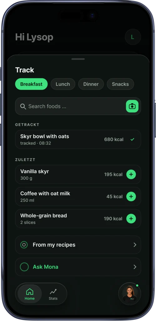 Track calories, by photo too