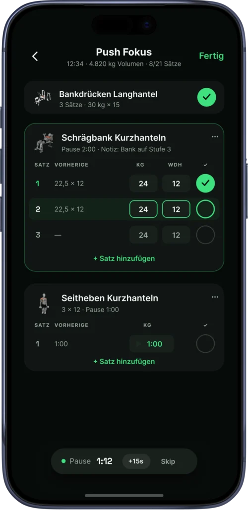 Dein Training, Satz für Satz